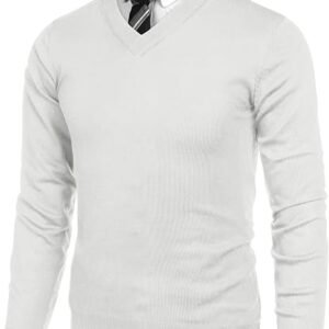 COOFANDY Mens V Neck Dress Sweater Knit Long Sleeve Pullover Sweaters